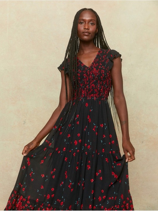 Christy Dawn Dresses & Skirts - Christy Dawn Bodie Dress in Night Lily - Large - Maxi Dress, lightly tailored